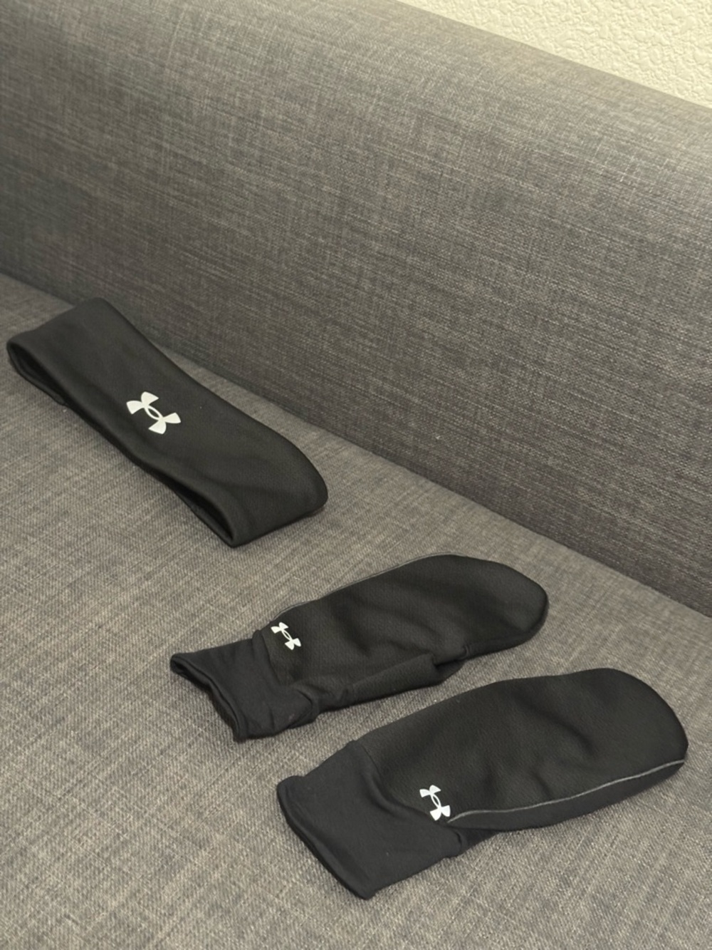 Under Armour Black Performance Headband with White Logo